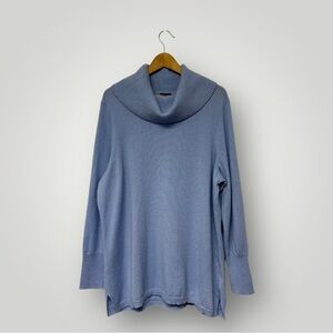 TALBOTS Cashmere Sweater Cowl Neck Sz 2X Blue